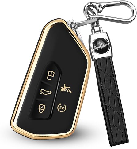 لغطاء Volkswagen Key Fob، حافظة مفاتيح ناعمة من مادة TPU للحماية الكاملة متوافقة مع VW Golf GTI Skoda Octavia ID3 ID4 MK8، 5 أزرار (فضي وردي) in Saudi Arabia