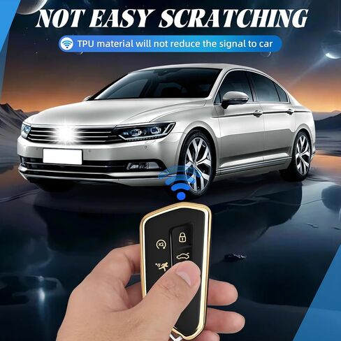 لغطاء Volkswagen Key Fob، حافظة مفاتيح ناعمة من مادة TPU للحماية الكاملة متوافقة مع VW Golf GTI Skoda Octavia ID3 ID4 MK8، 5 أزرار (فضي وردي) in Saudi Arabia