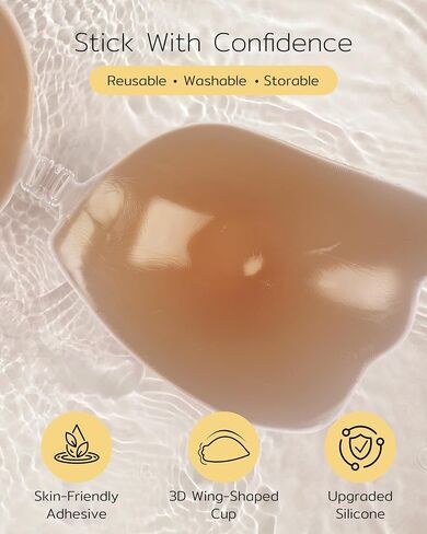 Niidor Strapless Bra, Sticky Bras Adhesive Bra Invisible Silicone Bra Stick On Bra for Backless Dress with Nipple Covers in Saudi Arabia