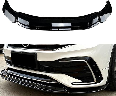 طقم الشفاه المصد الأمامي الفاصل لسيارة VW Tiguan R Line 2021-2023 أسود لامع in Kuwait
