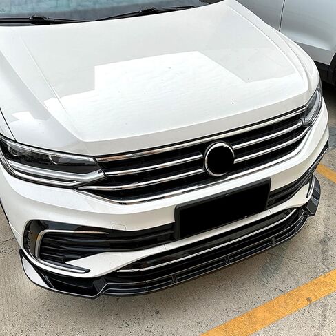 طقم الشفاه المصد الأمامي الفاصل لسيارة VW Tiguan R Line 2021-2023 أسود لامع in Kuwait