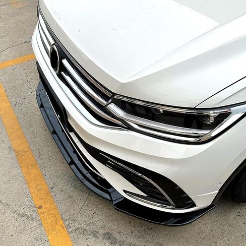 طقم الشفاه المصد الأمامي الفاصل لسيارة VW Tiguan R Line 2021-2023 أسود لامع in Kuwait