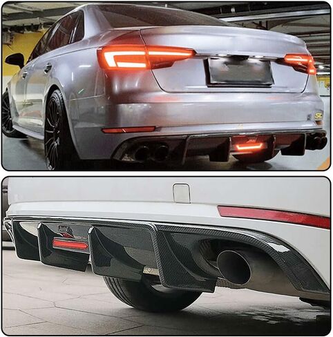 MCARCAR KIT A4 Carbon Fiber Rear Diffuser for Audi A4 B9 2017-2019 Base Sedan 4Door Customized Rear Lower Bumper Lip Spoiler Body Kit Factory Outlet (A4 B9 Base Model) in Saudi Arabia