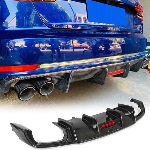 MCARCAR KIT A4 Carbon Fiber Rear Diffuser for Audi A4 B9 2017-2019 Base Sedan 4Door Customized Rear Lower Bumper Lip Spoiler Body Kit Factory Outlet (A4 B9 Base Model) in Saudi Arabia