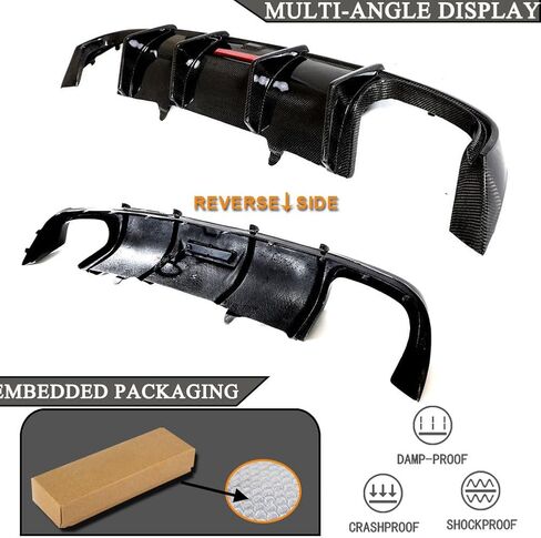 MCARCAR KIT A4 Carbon Fiber Rear Diffuser for Audi A4 B9 2017-2019 Base Sedan 4Door Customized Rear Lower Bumper Lip Spoiler Body Kit Factory Outlet (A4 B9 Base Model) in Saudi Arabia