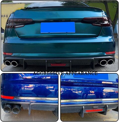 MCARCAR KIT A4 Carbon Fiber Rear Diffuser for Audi A4 B9 2017-2019 Base Sedan 4Door Customized Rear Lower Bumper Lip Spoiler Body Kit Factory Outlet (A4 B9 Base Model) in Saudi Arabia