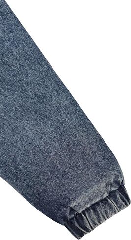 Women Denim Hoodies Casual Button Down pullover Long Sleeve Jean Tops Jacket Trendy Cropped Sweatshirt with Pockets in Saudi Arabia