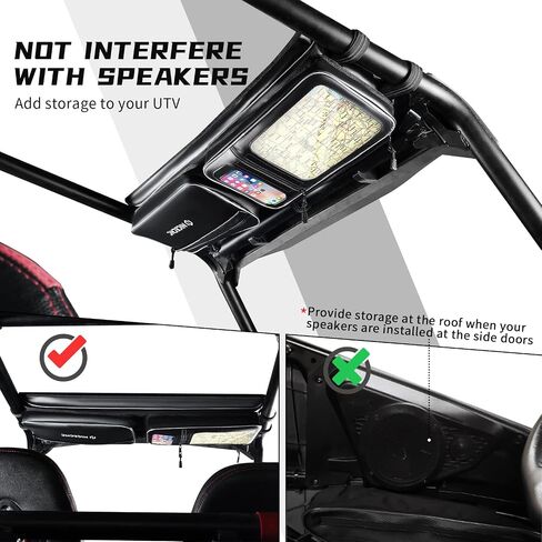 حقيبة سقف NICECNC UTV، حقيبة تخزين علوية PVC RZR XP 1000 مطورة، قماش طارد للماء عالي التحمل لا يوجد حقيبة خريطة مقاومة للاهتراء، متوافقة مع Polaris RZR XP 1000/S 4 1000 Turbo 2014-2023 in Saudi Arabia