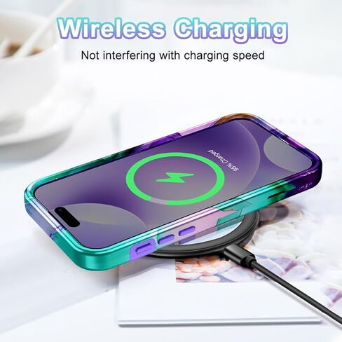 Btscase for iPhone 15 Pro Case 6.1 inch (2023), Marble Pattern 3 in 1 Heavy Duty Shockproof Full Body Hard PC+Soft Silicone Drop Protective Women Girls Cover for iPhone 15 Pro, Rose Gold in Kuwait