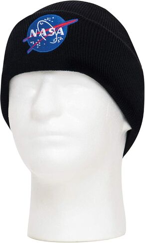 Rothco Deluxe NASA Meatball Logo Embroidered Watch Cap | NASA Beanie | NASA Winter Cap Black in Saudi Arabia