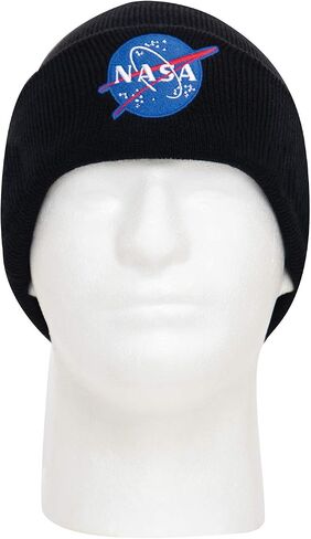 Rothco Deluxe NASA Meatball Logo Embroidered Watch Cap | NASA Beanie | NASA Winter Cap Black in Saudi Arabia