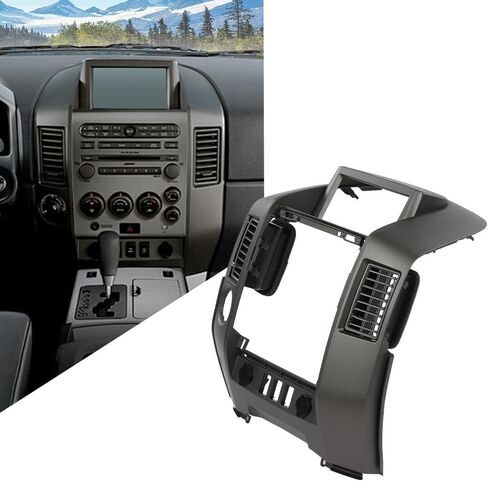 DOTCOM لوحة القيادة المركزية داش الحافة مع حافة مكبر الصوت، مناسب لنيسان تيتان SE LE 2004 2005 2006/Fit Nissan Armada SE LE 2005 2006، رمادي مركز داش راديو Ac Bezel 682577S000 in Kuwait