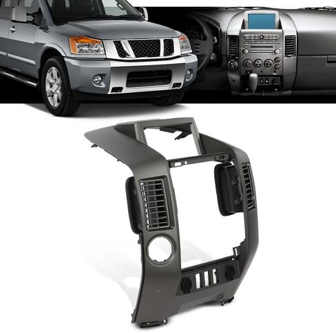 DOTCOM لوحة القيادة المركزية داش الحافة مع حافة مكبر الصوت، مناسب لنيسان تيتان SE LE 2004 2005 2006/Fit Nissan Armada SE LE 2005 2006، رمادي مركز داش راديو Ac Bezel 682577S000 in Kuwait