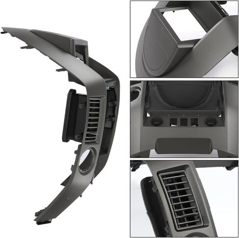 DOTCOM لوحة القيادة المركزية داش الحافة مع حافة مكبر الصوت، مناسب لنيسان تيتان SE LE 2004 2005 2006/Fit Nissan Armada SE LE 2005 2006، رمادي مركز داش راديو Ac Bezel 682577S000 in Kuwait
