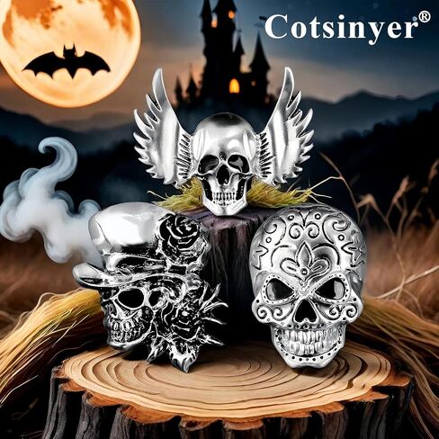 Vintage Gothic Skull Brooch Set - Pirate Style Costume Pins for Men & Women,Festival Gift Jewelry in Saudi Arabia