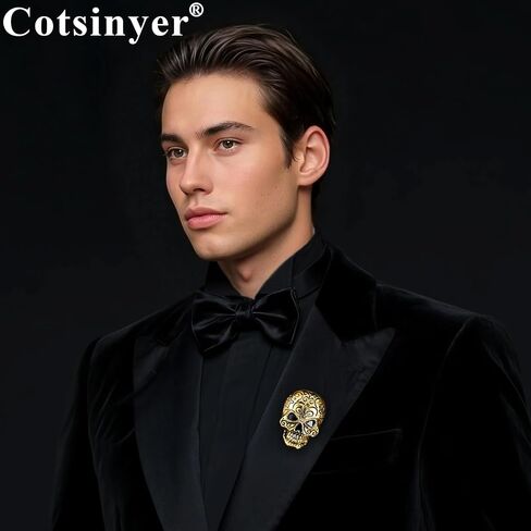 Vintage Gothic Skull Brooch Set - Pirate Style Costume Pins for Men & Women,Festival Gift Jewelry in Saudi Arabia