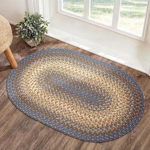 EastEnd EL33 Taupetone 3' x 5' بيضاوي - سجادة منطقة مضفرة، ديكور منزلي، سجادة أرضية أو سجادة غرفة النوم - رعاية سهلة، مثالية لمناطق المرور العالية في الردهة وغرفة المعيشة - صنع في الولايات المتحدة الأمريكية in Kuwait