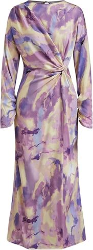 CIDER Maxi Dress Abstract Print Illusion Crew Neck Long Sleeve Middle Waist Elegant Women Dress in Saudi Arabia