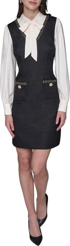 Karl Lagerfeld Women's Long Sleeve Textured Tweed Dress in Saudi Arabia