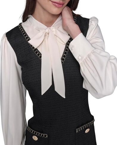 Karl Lagerfeld Women's Long Sleeve Textured Tweed Dress in Saudi Arabia