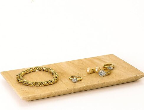 Natural Travertine Marble Rectangle Tray 11"x5.9" – Decorative Vanity Organizer for Jewelry, Candles and Perfume, Countertop Storage for Bathroom, Dresser and Kitchen, Gift for Women (Travertine) in Saudi Arabia