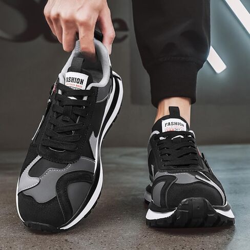Mens Fashion Multicolor Lace-Up Platform Sneakers Low-Top Non Slip Round Toe Casual Chunky Sports Shoes for Gym Sports Tennis Jogging Running Walking in Saudi Arabia