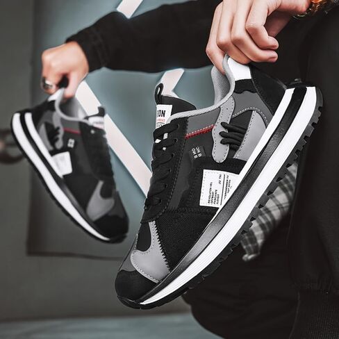 Mens Fashion Multicolor Lace-Up Platform Sneakers Low-Top Non Slip Round Toe Casual Chunky Sports Shoes for Gym Sports Tennis Jogging Running Walking in Saudi Arabia