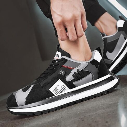 Mens Fashion Multicolor Lace-Up Platform Sneakers Low-Top Non Slip Round Toe Casual Chunky Sports Shoes for Gym Sports Tennis Jogging Running Walking in Saudi Arabia