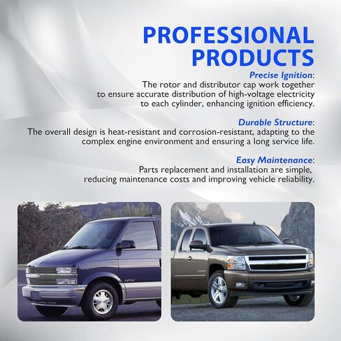 غطاء موزع الإشعال ومجموعة الدوار من HiSport - متوافق مع Chevy Astro Blazer C1500 Express 1500 Express 2500 K1500 P30 S10 Silverado 1500 Silverado 1500 Classic - استبدال 10452457 10452458 in Saudi Arabia