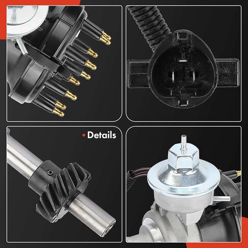 A-Premium Ignition Distributor Compatible with Ford F-150, F-100, F-250, F-350, E-100/E-250/E-350 Econoline, LTD, Custom, Country Sedan & Lincoln Continental, Mark IV & Mercury Cougar, Grand Marquis in Saudi Arabia