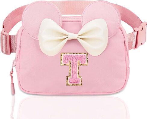 Kids Initial Belt Bag Girls - Fanny Packs for Teens Kid Crossbody Girls for Kid Small Initial Monogram Personalized Gifts for Teen Birthday Gift Pink T in Saudi Arabia
