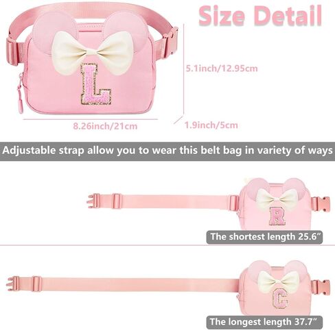 Kids Initial Belt Bag Girls - Fanny Packs for Teens Kid Crossbody Girls for Kid Small Initial Monogram Personalized Gifts for Teen Birthday Gift Pink T in Saudi Arabia