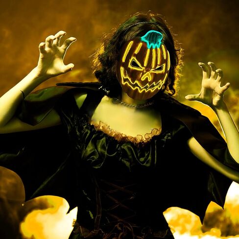 قناع تطهير الهالوين، أقنعة الهالوين المضيئة مع 3 أوضاع إضاءة، قناع LED للرجال والنساء البالغين في الهالوين in Kuwait