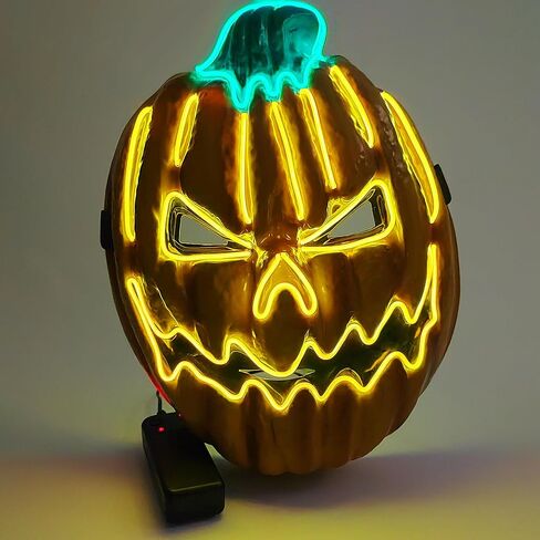 قناع تطهير الهالوين، أقنعة الهالوين المضيئة مع 3 أوضاع إضاءة، قناع LED للرجال والنساء البالغين في الهالوين in Kuwait