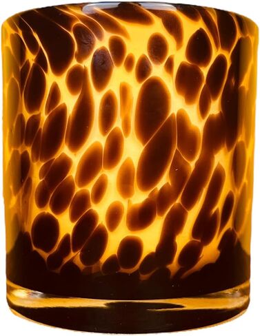 Tortoise Shell Glass Candle Holder - Votive and Tealight Candle Holder - Leopard Print - Cheetah Print - Animal Print - Tortoiseshell - Candle Jar - Wedding - Holiday Decor in Saudi Arabia