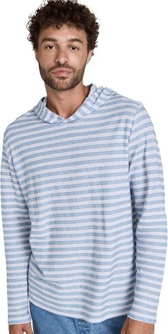 Vince Men's Textured Stripe Hoodie in Saudi Arabia