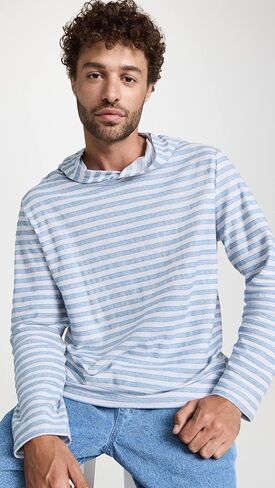 Vince Men's Textured Stripe Hoodie in Saudi Arabia