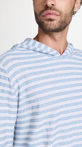 Vince Men's Textured Stripe Hoodie in Saudi Arabia