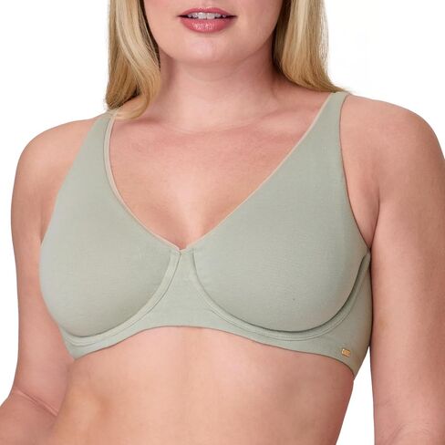 Bali Women's, Cotton Collection 2-ply Underwire Bra, Moisture-Wicking, Full Coverage, Convertible Straps in Saudi Arabia
