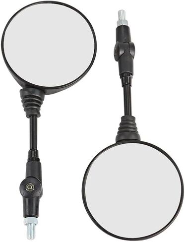 10mm Motorcycle Folding Round Rear View Side Mirrors for Sports Bike, Universal Fit, 2Pack Black in Saudi Arabia