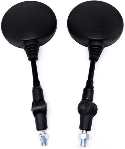 10mm Motorcycle Folding Round Rear View Side Mirrors for Sports Bike, Universal Fit, 2Pack Black in Saudi Arabia