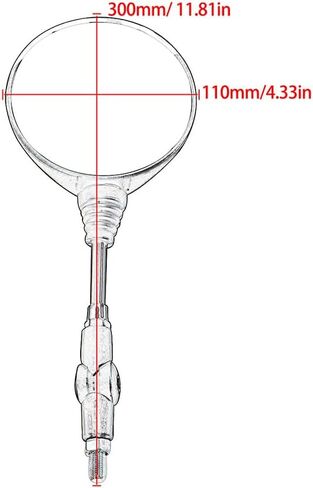 10mm Motorcycle Folding Round Rear View Side Mirrors for Sports Bike, Universal Fit, 2Pack Black in Saudi Arabia