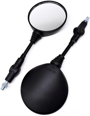 10mm Motorcycle Folding Round Rear View Side Mirrors for Sports Bike, Universal Fit, 2Pack Black in Saudi Arabia
