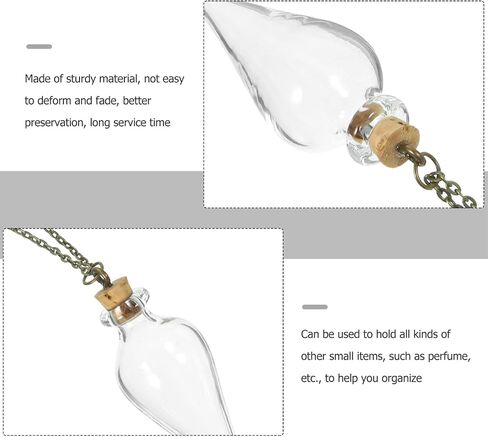 Mini Wishing Bottle Necklace Glass Pendant Tiny Jar for Crafting and Unique Multi-functional Small Bottle for Keepsakes and Decorations in Saudi Arabia