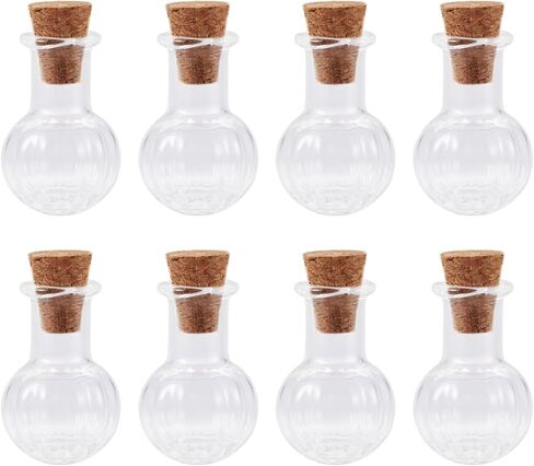 10pcs Gourd Shape Bead Containers Clear Glass Wishing Bottles Mini Glass Bottles with Cork Stoppers for DIY Art Craft Wedding Gifts Party Favors,3.25-3.35x1.55-1.6cm in Saudi Arabia