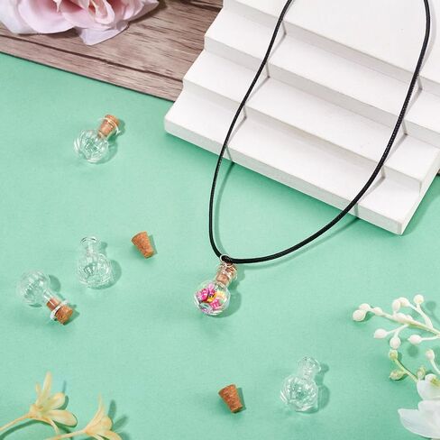 10pcs Gourd Shape Bead Containers Clear Glass Wishing Bottles Mini Glass Bottles with Cork Stoppers for DIY Art Craft Wedding Gifts Party Favors,3.25-3.35x1.55-1.6cm in Saudi Arabia