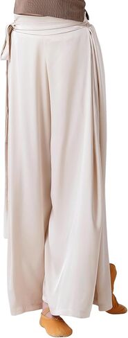 Angcoco Women's Adjustable High Waist Wide Leg Loose Fit Chiffon Pants in Saudi Arabia