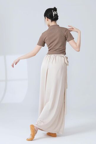 Angcoco Women's Adjustable High Waist Wide Leg Loose Fit Chiffon Pants in Saudi Arabia