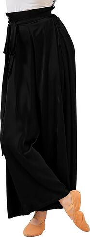 Angcoco Women's Adjustable High Waist Wide Leg Loose Fit Chiffon Pants in Saudi Arabia