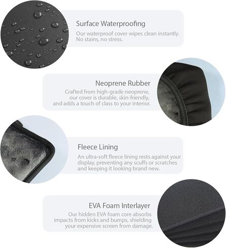 واقيات شاشة من النيوبرين لموديلات GMC وChevrolet Select 2021-2025، غطاء واقي لشاشة الترفيه في المقعد الخلفي، تصميم حزام مرن، سهل التركيب (عبوتان) in Kuwait